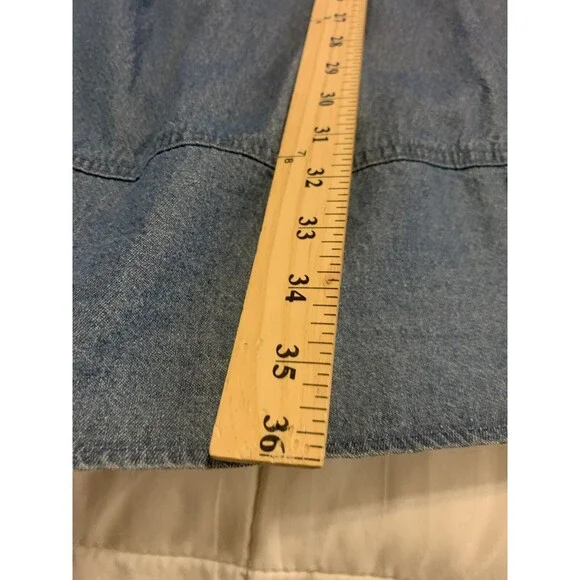 Audrey Park x Francesca's Maria Rosette Front Denim A Line Mini Dress New XL - Picture 12 of 12